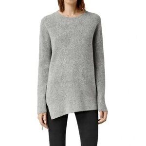 Allsaints Lace Jumper Wool Blend Gray Sweater Women’s Sz Medium